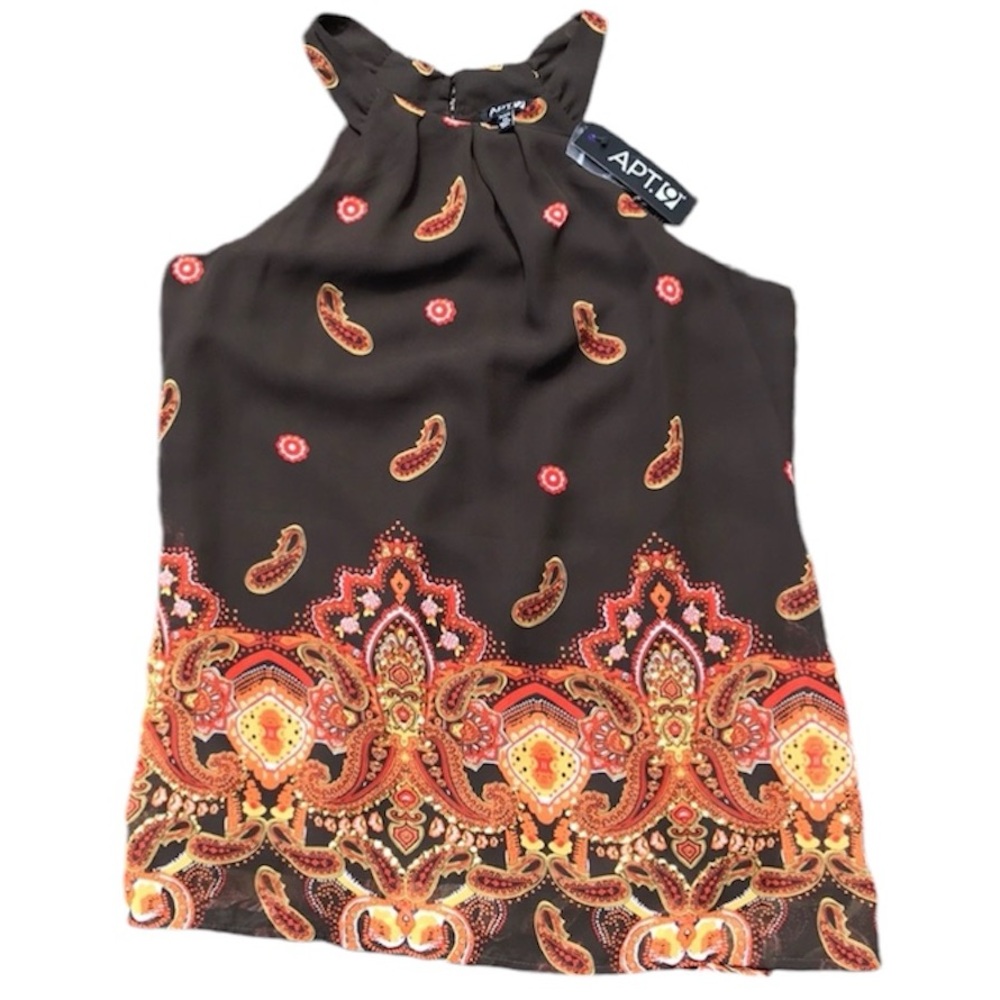 Apt.9 Sm Petite Paisley Halter Blouse